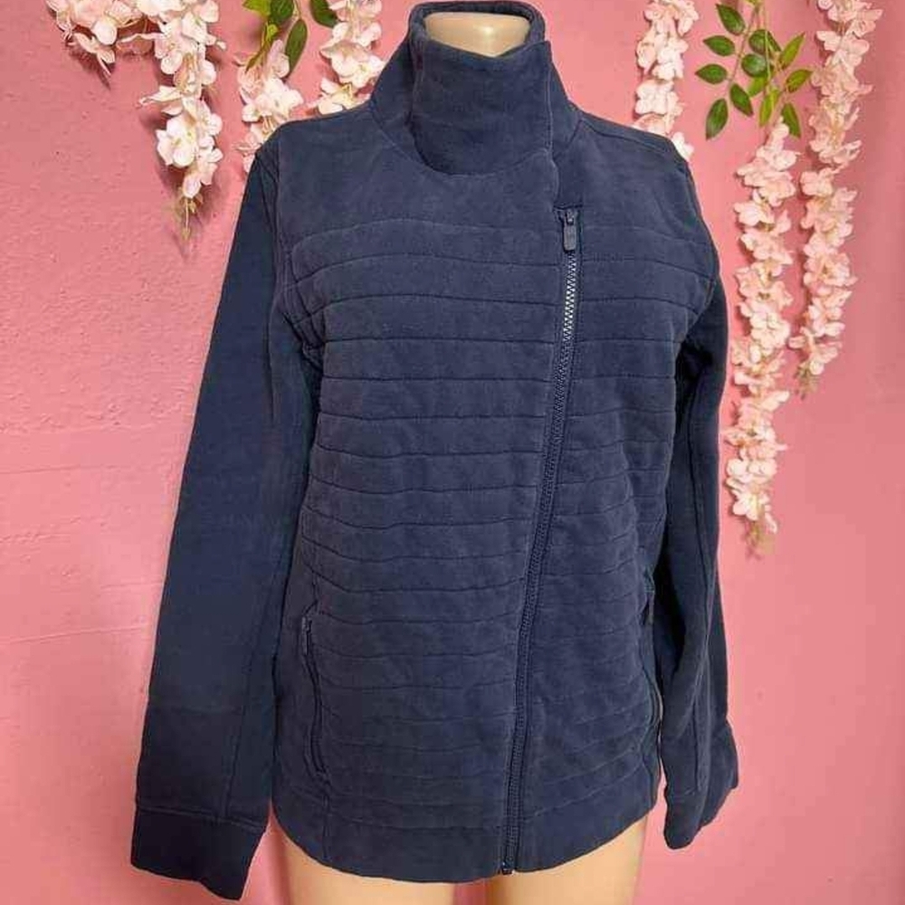 Lululemon Blue Jacket with Asymmetrical Zipper
